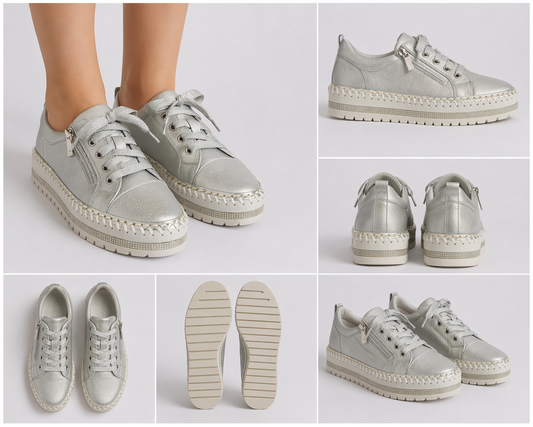 Silver Fashion Sneakers