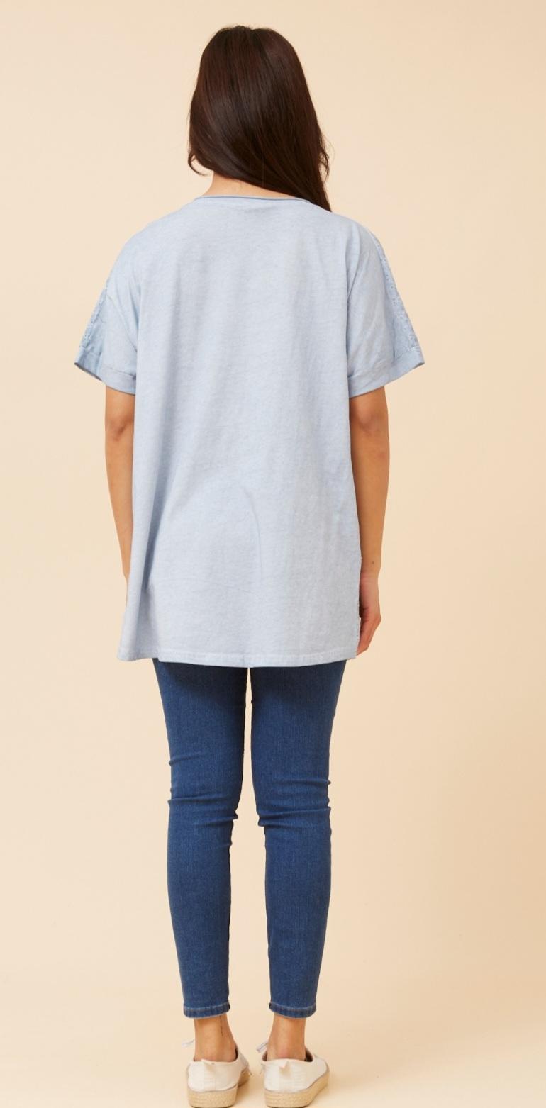 Cotton Star Top Grey
