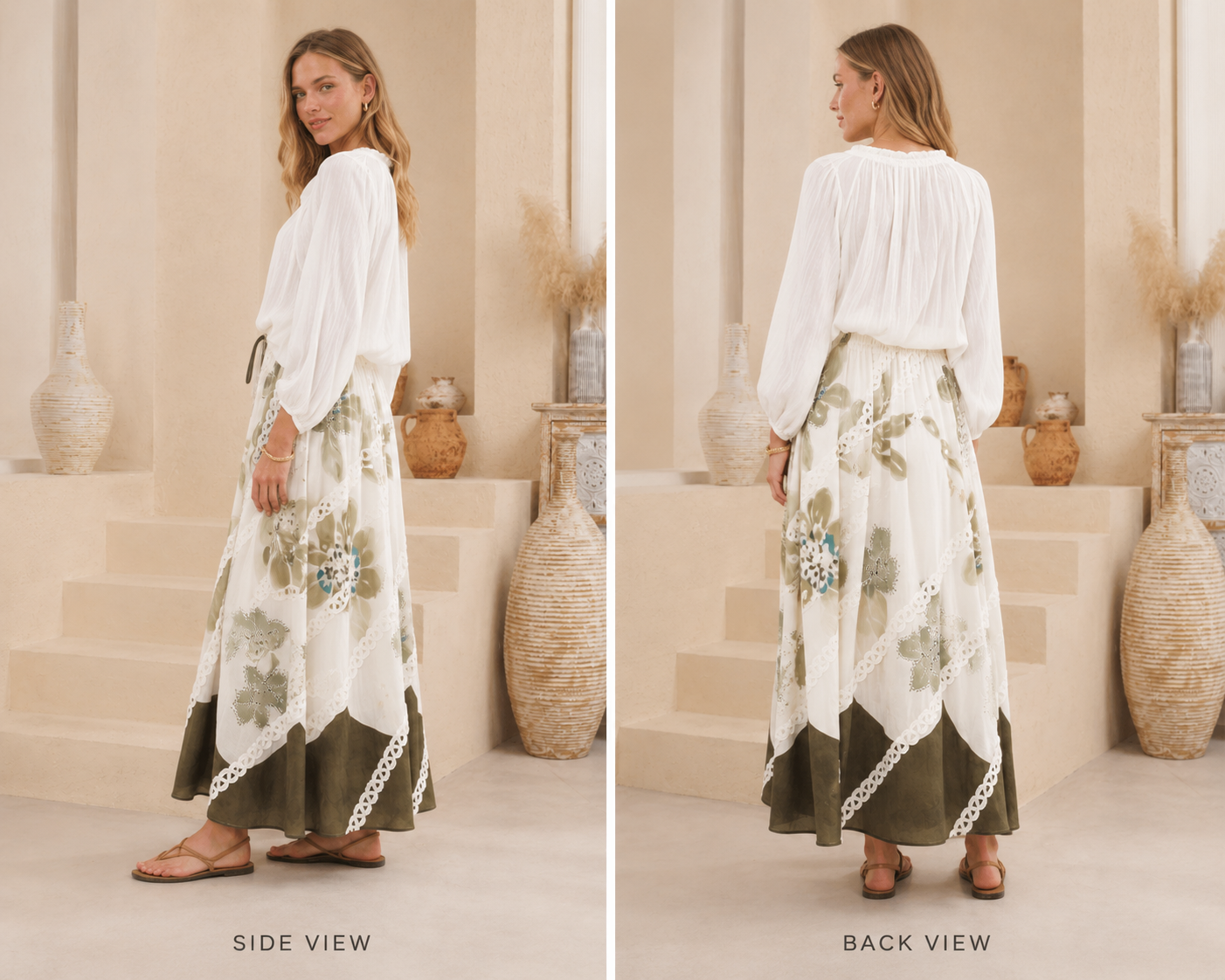 Botanical Print Maxi Skirt