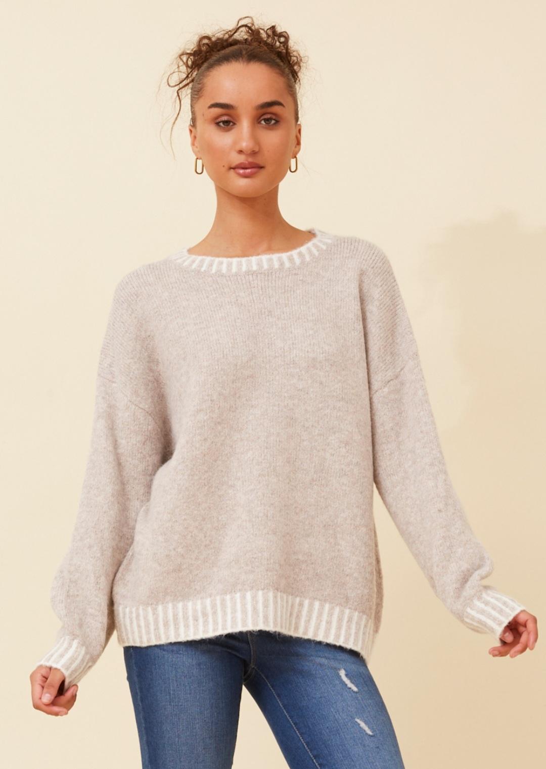Stone Coloured Soft Touch Knit Jumper