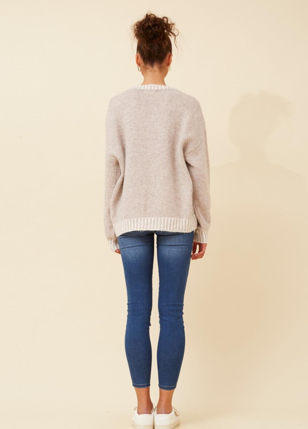 Stone Coloured Soft Touch Knit Jumper