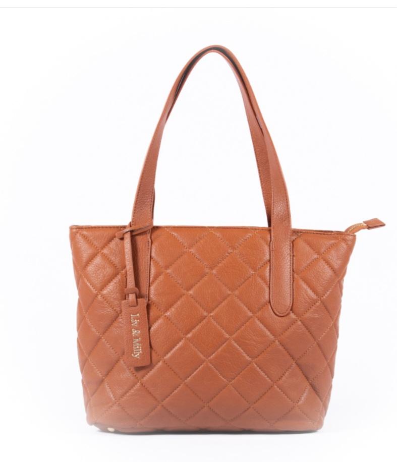 Tan Quilted Tote