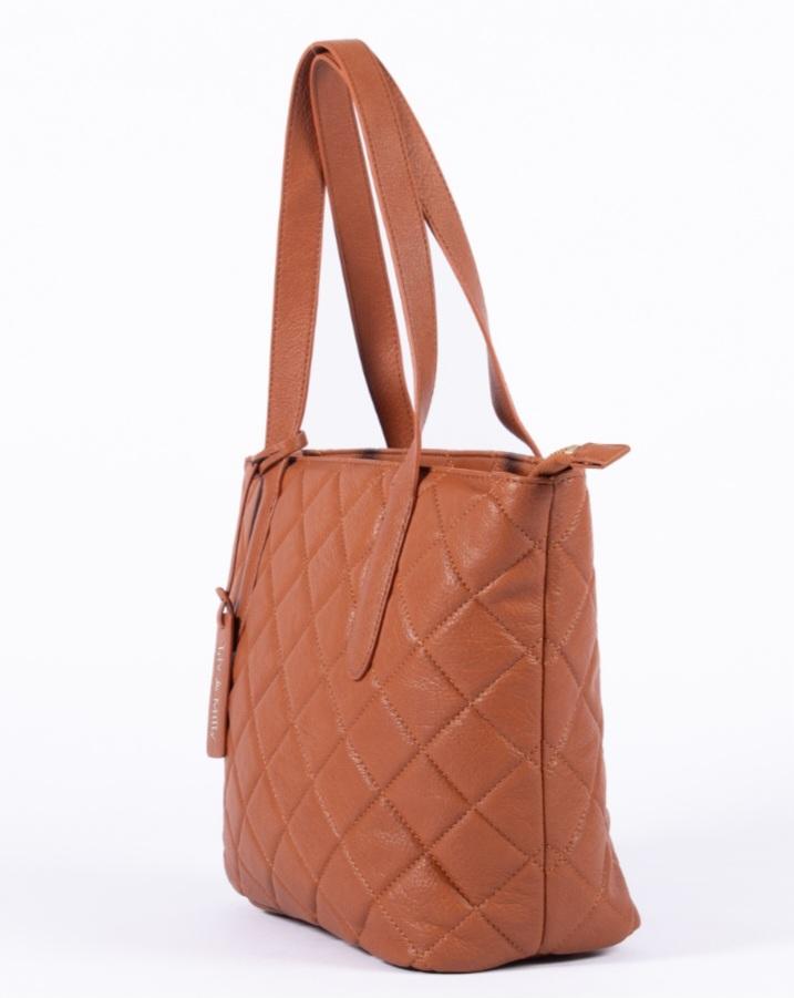 Tan Quilted Tote