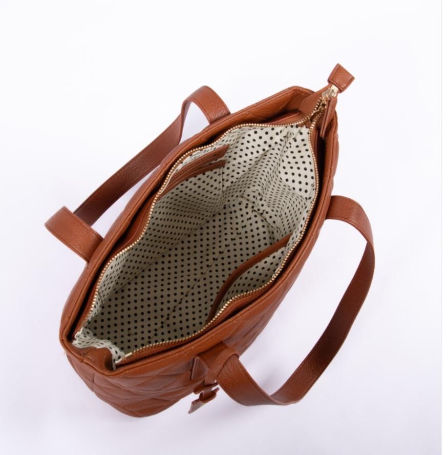 Tan Quilted Tote