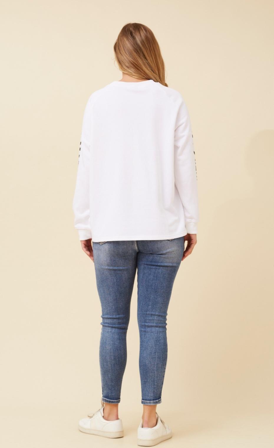 San Francisco White Fleece Top