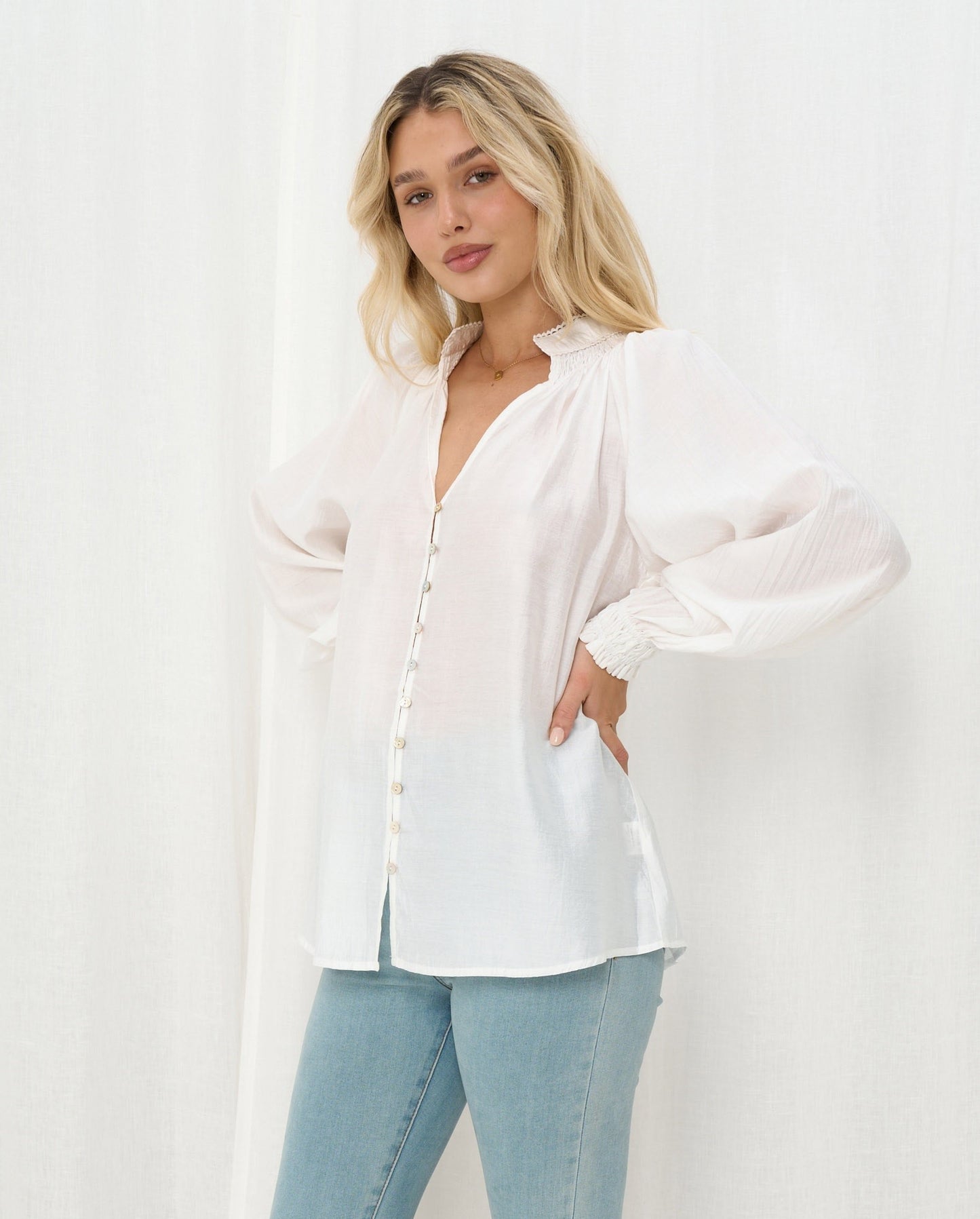 White Blouse Shirt