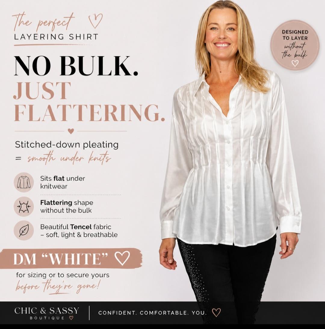 The No-Bulk Layering Shirt (White Tencel)